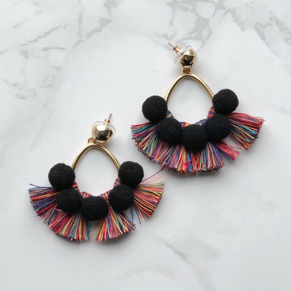 BaubleBar Style Melina Pom Pom Tassel Earrings - Picture 4 of 5